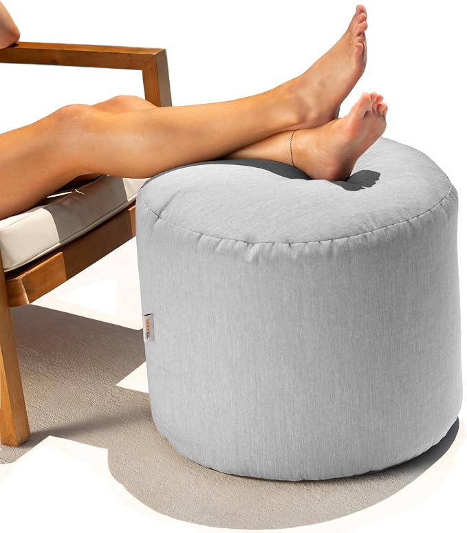 Jaxx Spring Outdoor Ottoman/Side Table, Premium Sunbrella by Jaxx