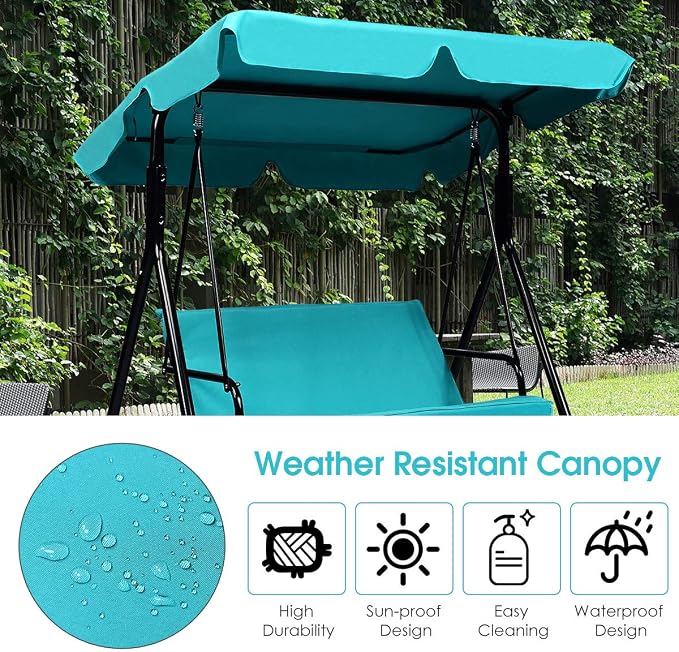 Tangkula 2 Person Porch Swing, Outdoor Swing - Image 8