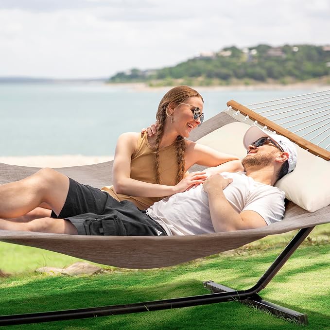 SUNCREAT Portable Hammock with Stand Included, Stand Alone Backyard Hammock - Image 2