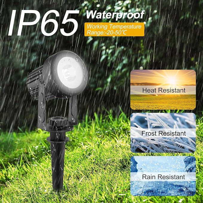 T-SUNUS Christmas Solar Garden Spotlight Outdoor 6-in-1 White Landscape Spot - Image 4