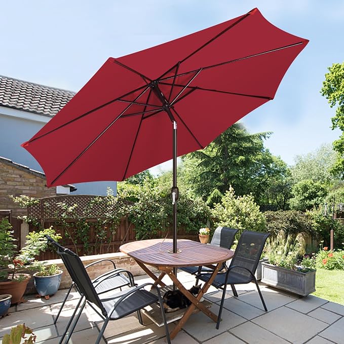 Blissun 9' Outdoor Patio Umbrella, Outdoor Table Umbrella, Yard Umbrella - Image 7