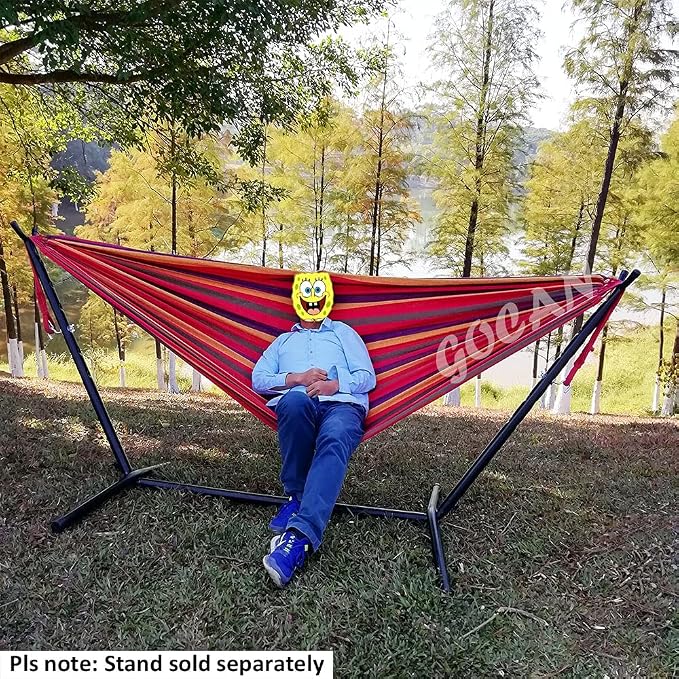 Brazilian Double Hammock 2 Person Extra Large Canvas 250x160cm Total Length - Image 7