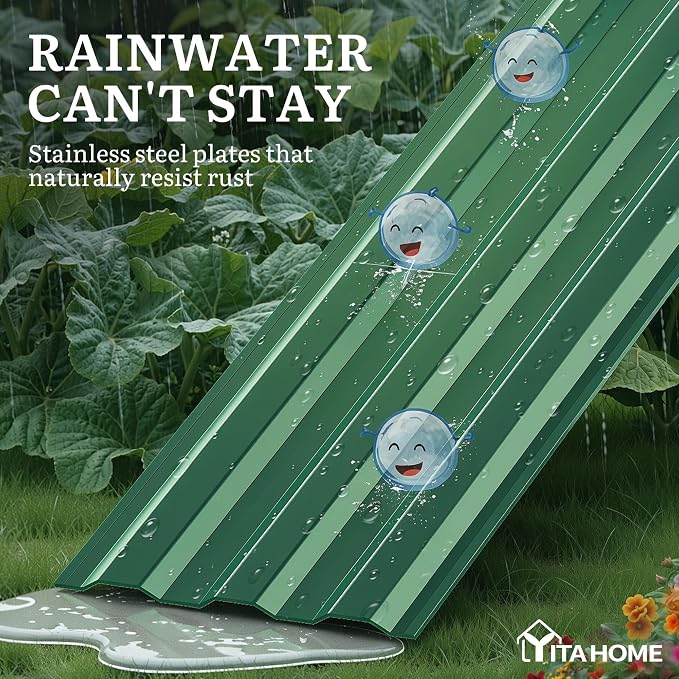YITAHOME 6x3x1ft 2pcs Large Raised Garden Bed Kit, Galvanized Metal Planter Box - Image 5