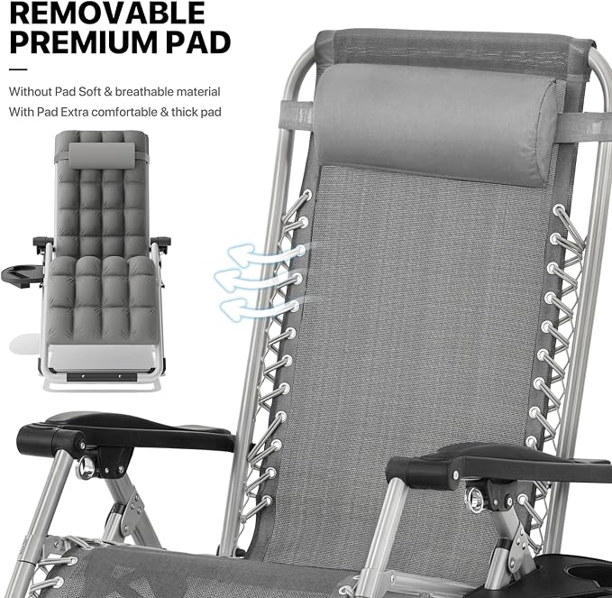 MoNiBloom Beach Chaise Lounge Chair, Patio Folding Recliner - Image 9