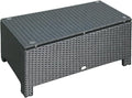 Outsunny Patio Furniture, Wicker Coffee Table, Hand-Woven PE Rattan Side Table by Outsunny