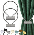 Hion Magnetic Curtain Tiebacks Grey 2pcs, Curtain Tiebacks Buckles Holdbacks by Hion