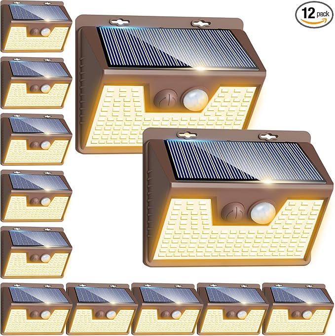 Peasur Solar Lights Outdoor Motion Sensor, 3 Modes Solar Security Wall Lights by Peasur