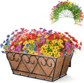 ZeeDix 16 Inch Artificial Flowers Hanging Railing Window Planter Box by ZeeDix