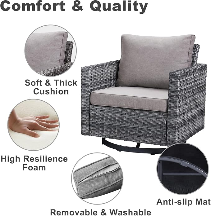 Belord Spacious 11 Pieces Patio Conversation Set - Image 5