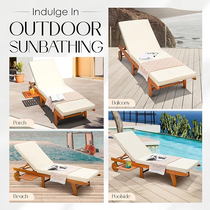 IDZO Upgraded Cushion Outdoor, 500lbs Capacity Patio Pool Loungers, Stackable - Image 6
