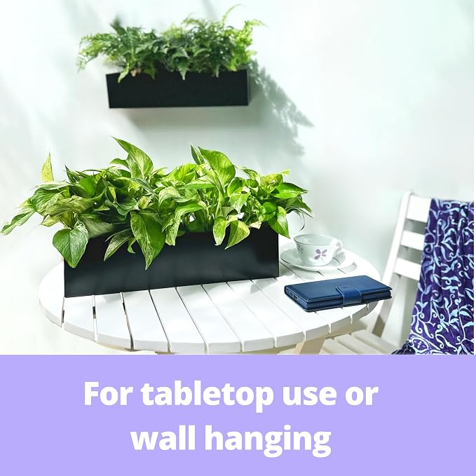 LaLaGreen Wall Planter Rectangular Metal Hanging Flower Pot - Image 5