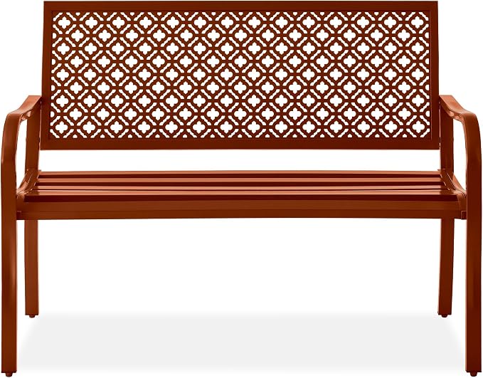 Best Choice Products Outdoor Bench 2-Person Metal Steel Benches Furniture by BestChoiceProducts