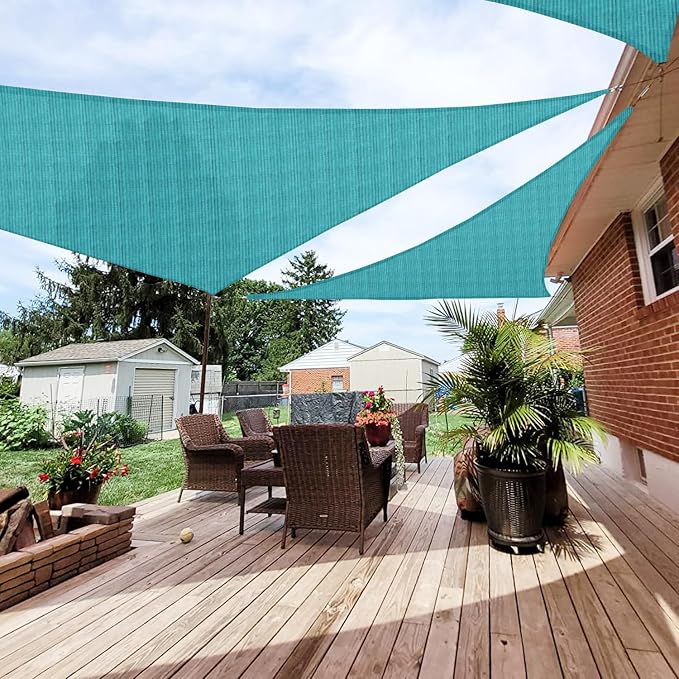 Patio Paradise 13' x 13' x 12'10" Sun Shade Sail Triangle Canopy, Permeable by Patio