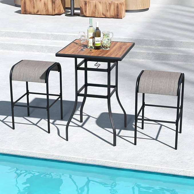 Tangkula 27.5 Inch Patio Bar Table, Outdoor Bar Height Table - Image 5