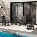SERWALL Oversized Rocking Chair Set of 4 Outdoor, HDPE Outdoor Rocking Chair by SERWALL