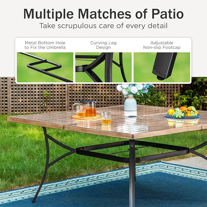 PHI VILLA 9 Pieces Outdoor Dining Set - Image 4