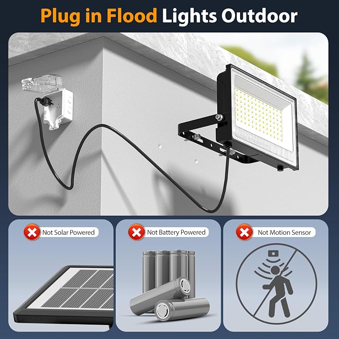 Onforu 120W Flood Lights Outdoor, 12000lm Bright LED Work Light - Image 2