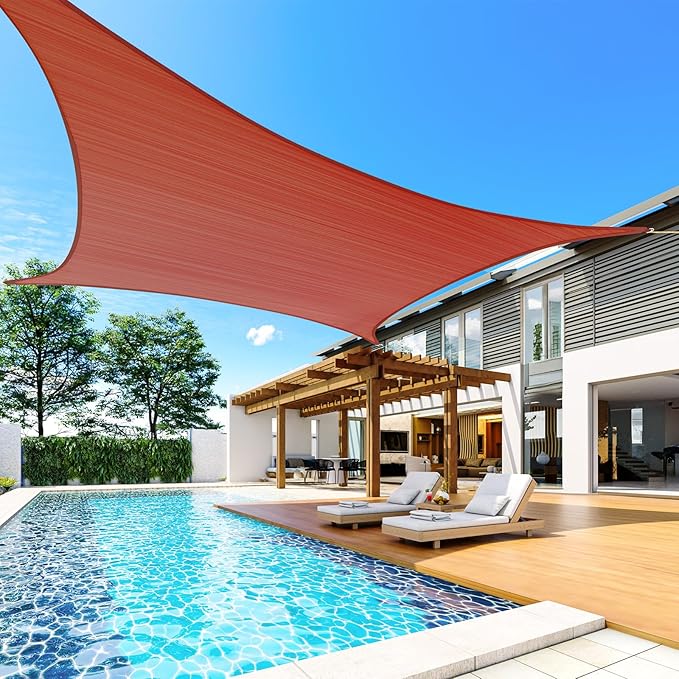 Quictent 12x16ft 185G HDPE Rectangle Sun Shade Sail Canopy 98% UV Block Outdoor - Image 7
