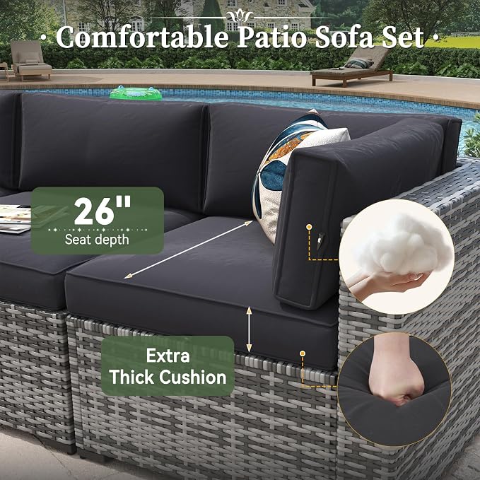 Aoxun 11 Piece Patio Furniture Set - Image 3