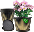Large-Planter-Indoor-Outdoor Plant Pots, 12 inch 4 Pack Plastic Flower Pots by Myfeegoin