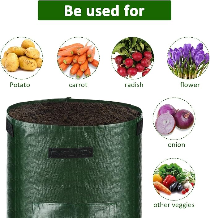 JJGoo 2 Pack 10 Gallon Garden Potato Grow Bags - Image 5