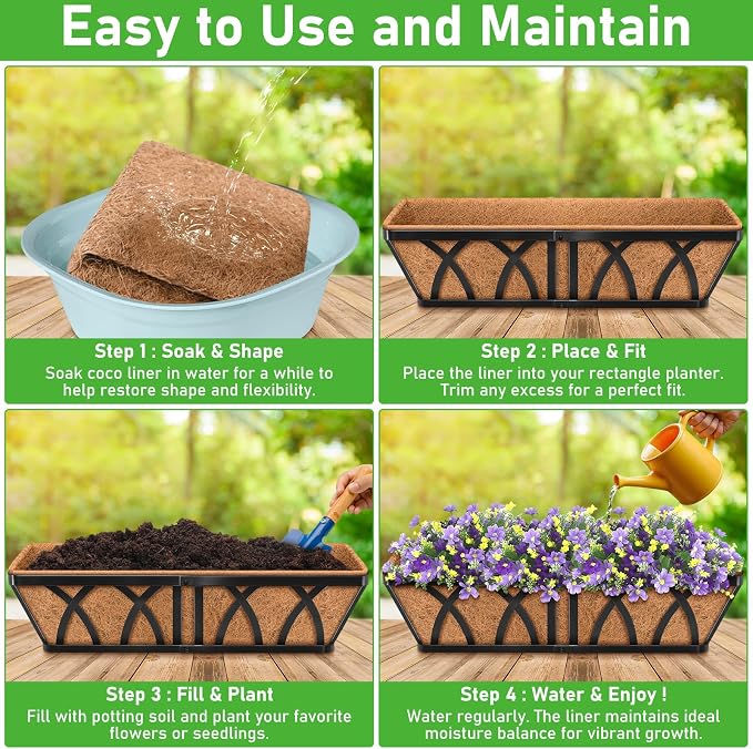 Riare 2 Pack 24 Inch Rectangle Coconut Liners - Image 4