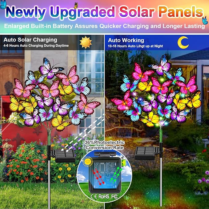 Solar Garden Lights Outdoor Waterproof Solar Lights 2 Pack - Image 5