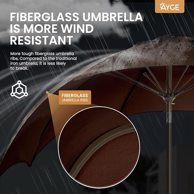 Ayge 9FT Large Outdoor Patio Umbrella Market Table Umbrella-UV Resistant - Image 2
