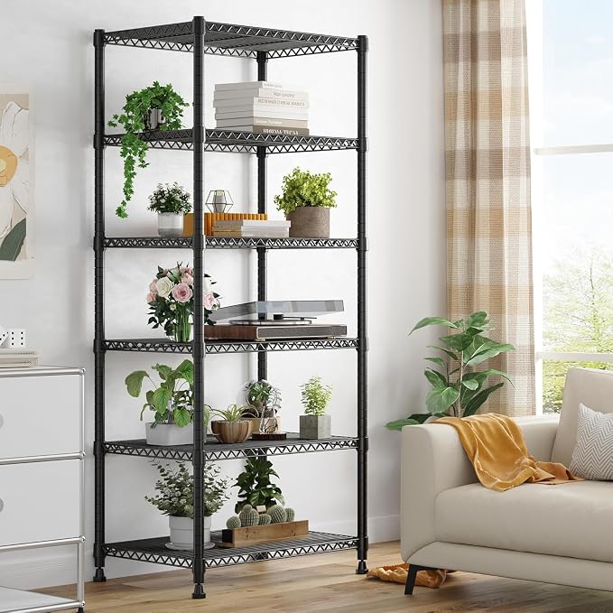 Xcity Storage Shelves, 6 Tier Heavy Duty Metal Shelving Unit, 2400 LBS Capacity - Image 5