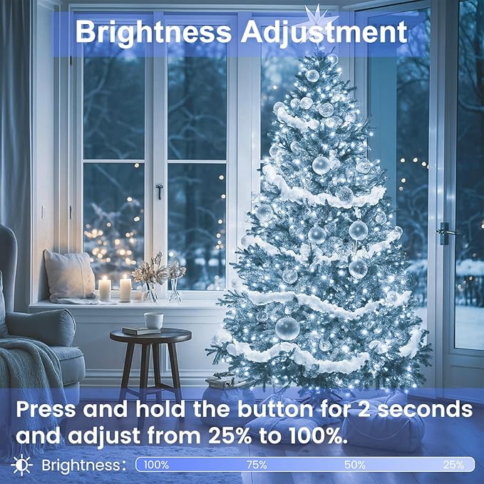 Connectable 100 LED String Lights Indoor Outdoor, 33FT Cool White Christmas - Image 4