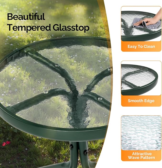 VINGLI Outdoor Side Table, Weatherproof Small Tables - Image 5