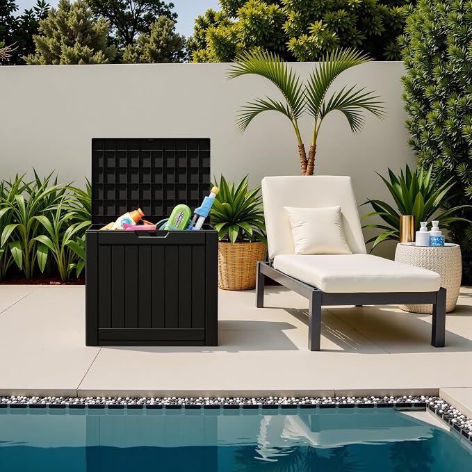 Flamaker Resin Deck Box 40 Gallon Waterproof Outdoor Indoor Storage Box - Image 2