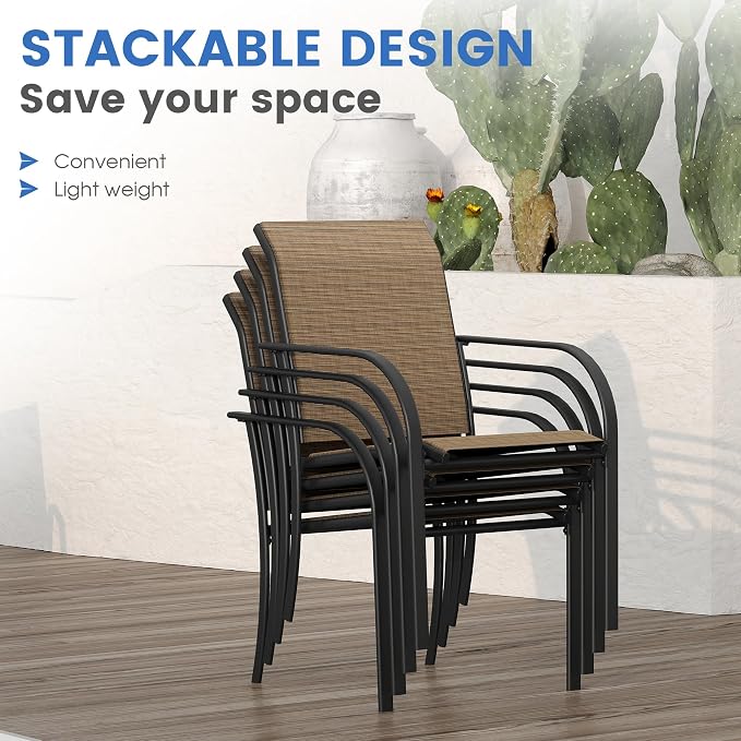 VICLLAX Outdoor Dining Set for 4, 5 Pieces Patio Dining Furniture Set - Image 4