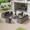 Aoxun 10 Piece Patio Furniture Set Wicker Rattan Patio Conversation Set Outdoor by Aoxun