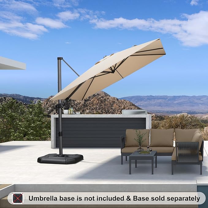 PURPLE LEAF 8.8' X 8.8' Left-right Tilt Patio Umbrella Outdoor Cantilever - Image 2