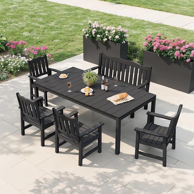 Stoog 4-Piece Patio Furniture Set, All-Weather Outdoor Dining Set, Include 1 - Image 8