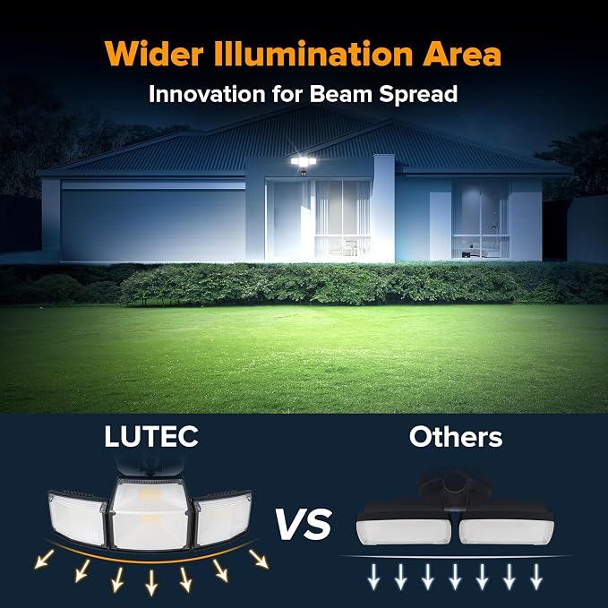 LUTEC 80W 9000LM LED Security Light Hardwire Motion Sensor Outdoor Lights - Image 7