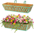 2 Pack 24 Inch Window Boxes Planters Railing Planter Box by KarlliuHOMEGARDEN