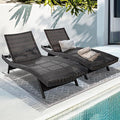 IDZO Katalina Chaise Lounge Set of 2-500lbs Support, UV Wicker, Ergonomic Wave by Idzo