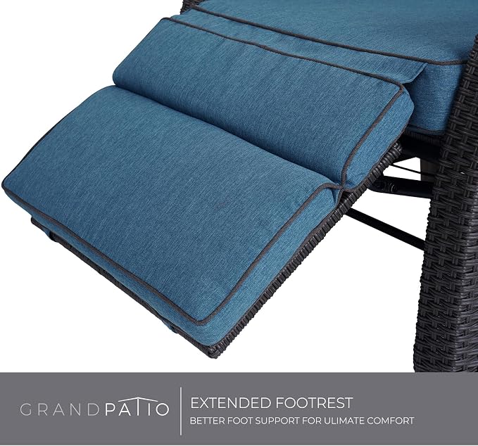 Grand patio Outdoor Recliner Chair Patio 150° Lay Flat Recliner - Image 7