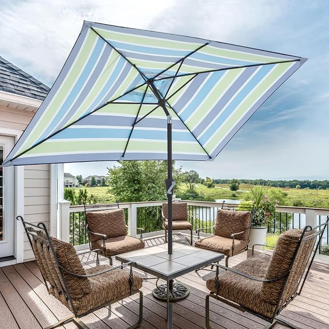 JEAREY 6.5x10 ft Rectangular Patio Umbrellas Rectangle Outdoor Umbrella - Image 6
