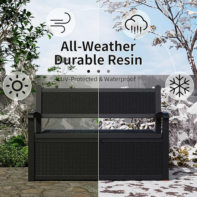 DRATO 75 Gallon Storage Bench Deck Box Outdoor Indoor, Lockable Durable - Image 4