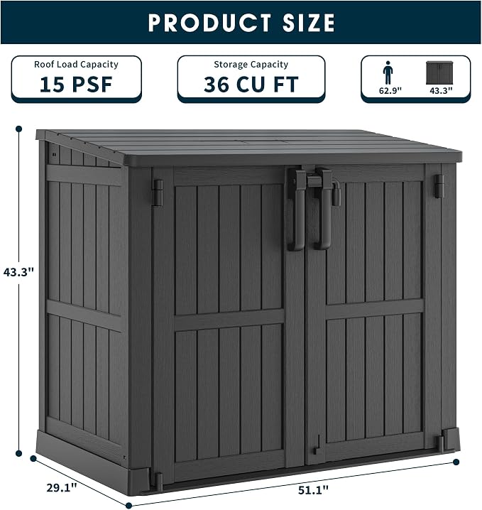 LHBcraft Outdoor Storage Cabinet 36 Cu Ft - Image 6
