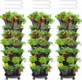 Strawberry Vertical Planters Tower Garden 3 Pack, 7 Tiered Stacking Herb by Tectsia