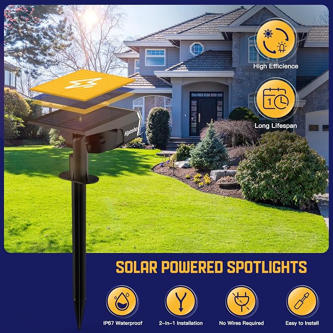 Kyosho Solar Color Spot Lights Outdoor, 9 Lighting Modes Halloween Christmas - Image 3