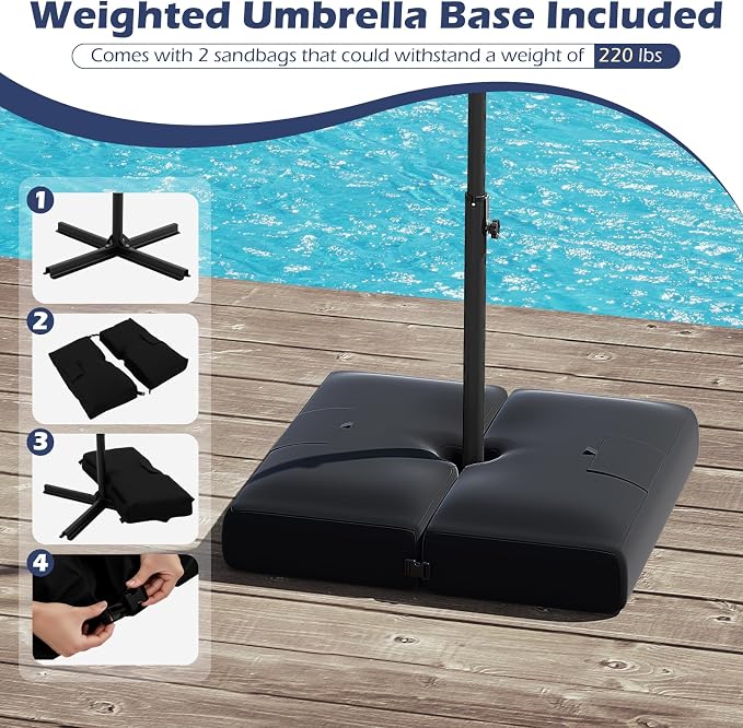 Tangkula 10ft Solar LED Patio Umbrella - Image 7
