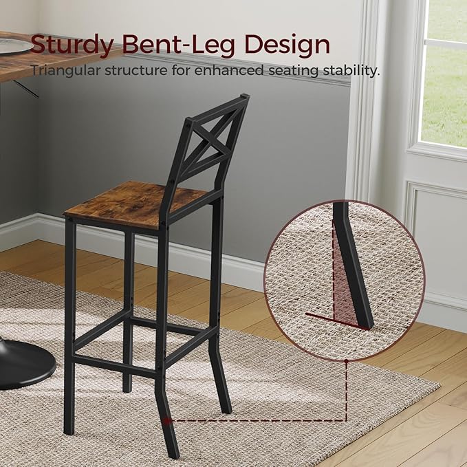 Bar Stools, Kitchen Breakfast Bar Chairs, Easy Assembly, - Image 5