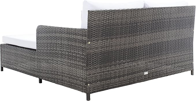 Safavieh Outdoor Collection Cadeo Grey Brown/White Cushion Daybed PAT7500C - Image 11