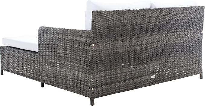Safavieh Outdoor Collection Cadeo Grey Brown/White Cushion Daybed PAT7500C - Image 7