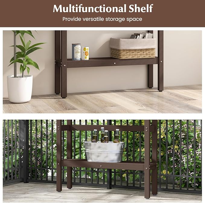 Tangkula Outdoor Bar Table, 48 Inch Patio Pub Height Table - Image 6